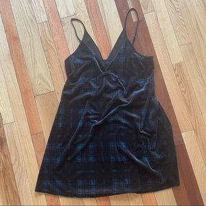 Plaid velvet dress
